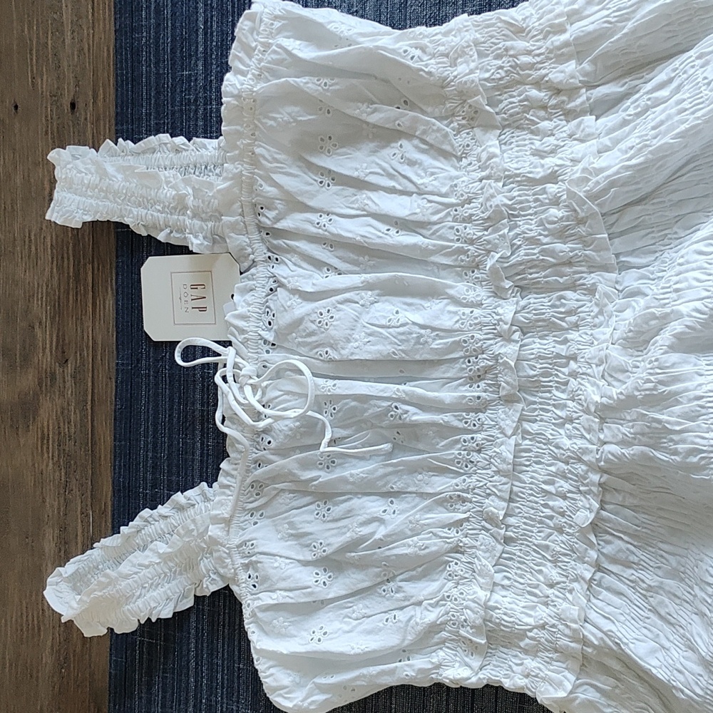 Doen GAP White Eyelet Cotton Maxi Dress - Picture 14 of 16